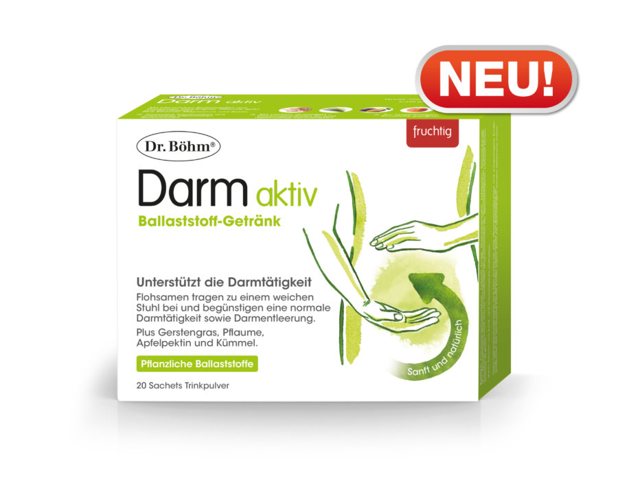 NEU! Dr. Böhm® Darm aktiv - die pflanzliche Lösung bei Verstopfung und hartem Stuhlgang