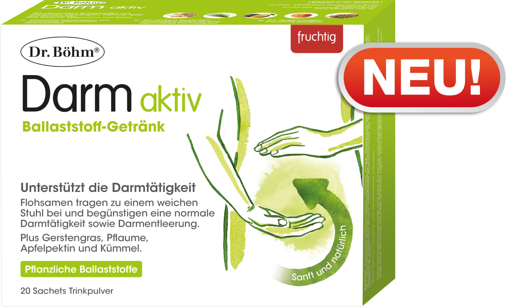 NEU! Dr. Böhm® Darm aktiv - die pflanzliche Lösung bei Verstopfung und hartem Stuhlgang