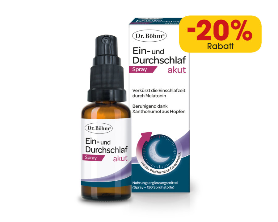 Produkt des Monats -20% Rabatt - Dr. Böhm® Ein- und Durchschlaf akut Melatonin Spray