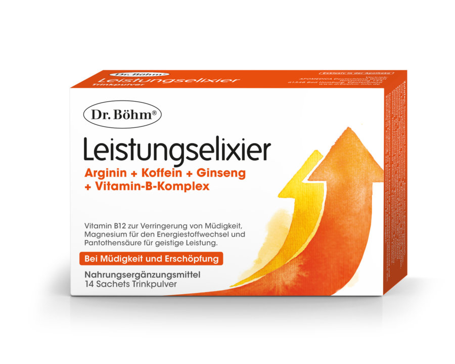 Dr. Böhm® Leistungselixier mit Arginin, Koffein, Ginseng, und Vitamin-B-Komplex