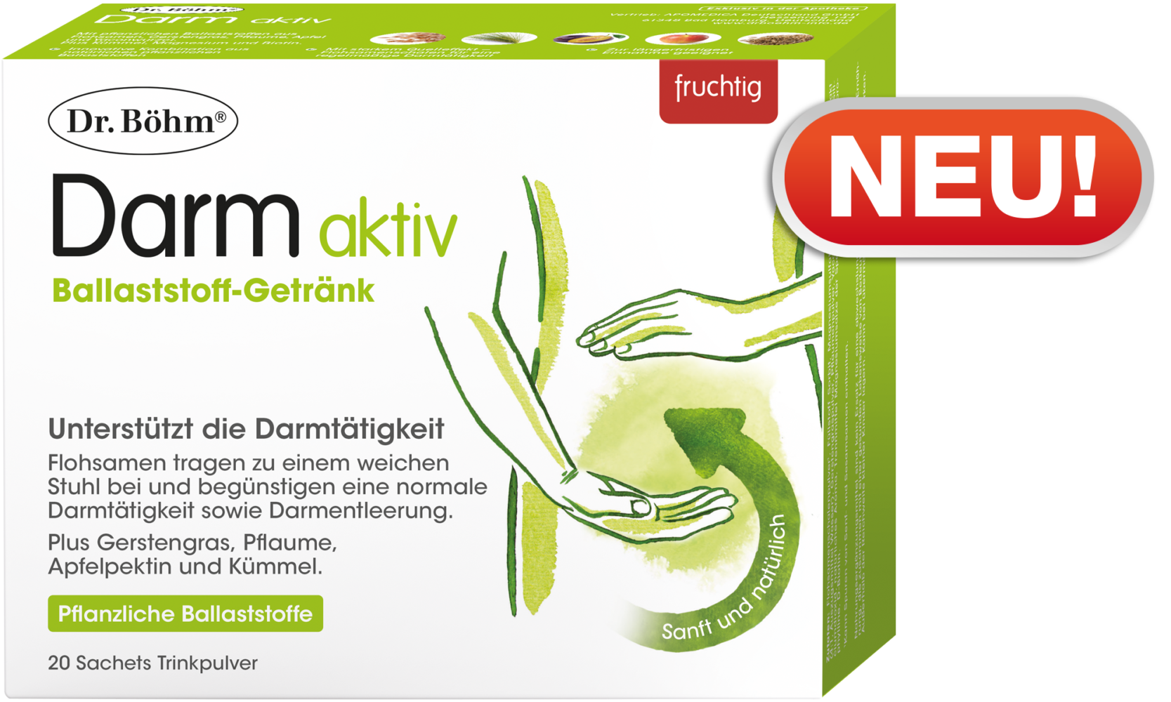 NEU! Dr. Böhm® Darm aktiv - die pflanzliche Lösung bei Verstopfung und hartem Stuhlgang