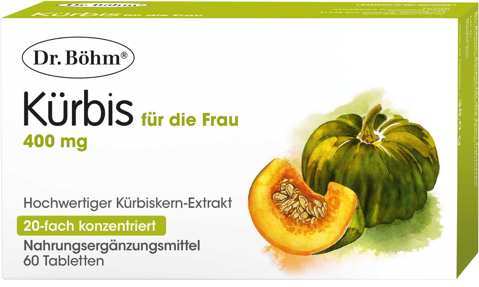 Dr. Böhm® Kürbis für die Frau 400 mg - hochwertiger Kürbiskern-Extrakt 20-fach konzentriert