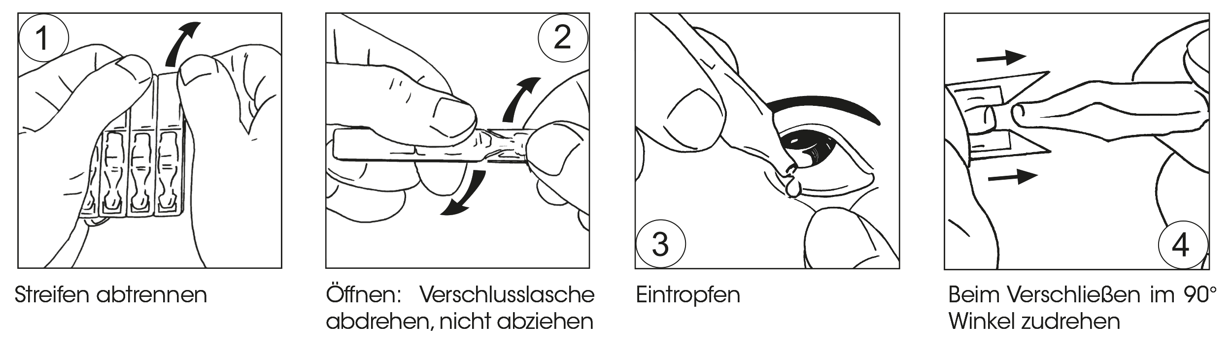 Einfache Anwendung der Dr. Böhm® optico Augentropfen für trockene und gereizte Augen